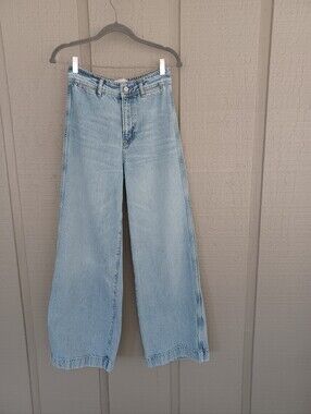 Reformation Austin Ultra High Rise Wide Leg Jeans Size 26 Cotton Wash Sanders